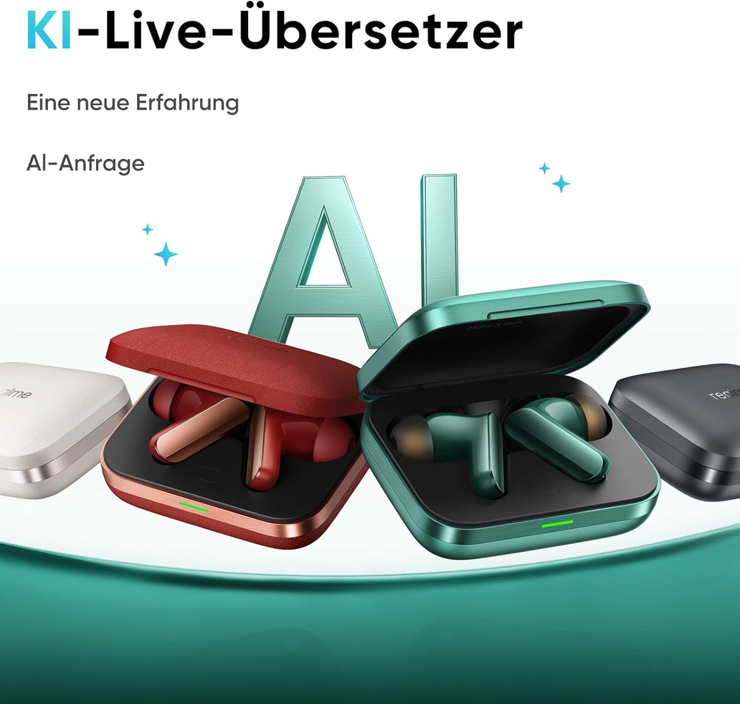 realme Air 7 Pro Kabellose Kopfhörer Bluetooth 5.3 mit AI-Lärmunterdrückung (ANC), 48h+ Akkulaufzeit