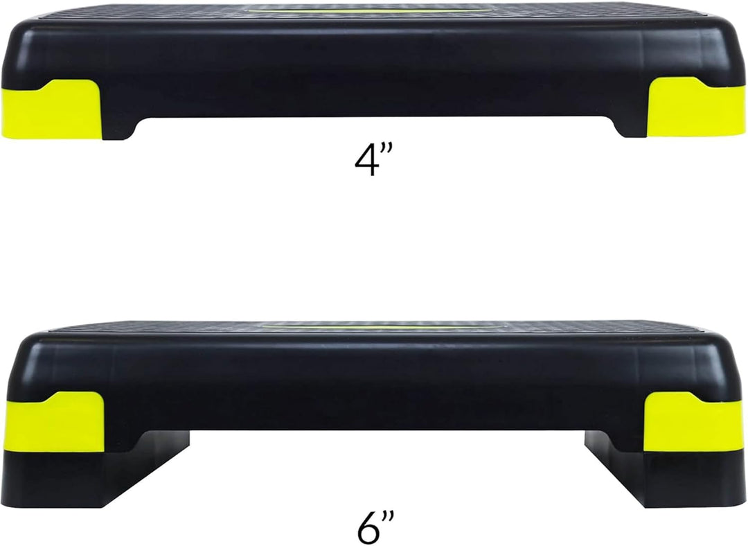 BalanceFrom Verstellbarer Workout-Aerobic-Stepper, Plattform-Trainer Schwarz/Zitrone