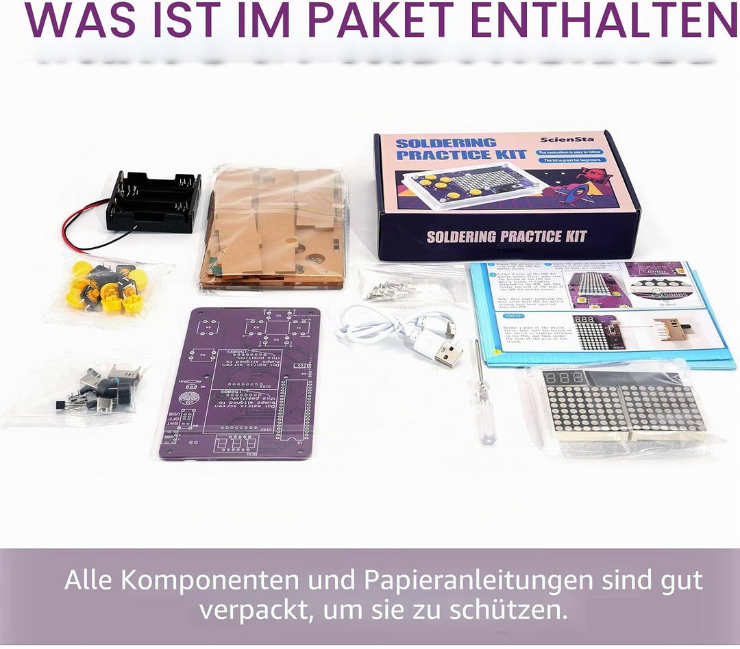 DIY Handheld spielkonsole, Lötübungsset, Löt Bausatz kit, Elektronik Bausatz für Studenten Lernen un