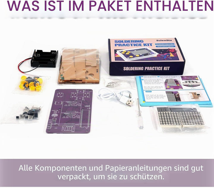 DIY Handheld spielkonsole, Lötübungsset, Löt Bausatz kit, Elektronik Bausatz für Studenten Lernen un