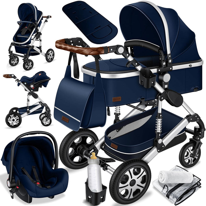 KESSER® Loops 3 in 1 Kinderwagen Kombikinderwagen Komplett-Set inkl. Babywanne & Buggy Sportsitz & A