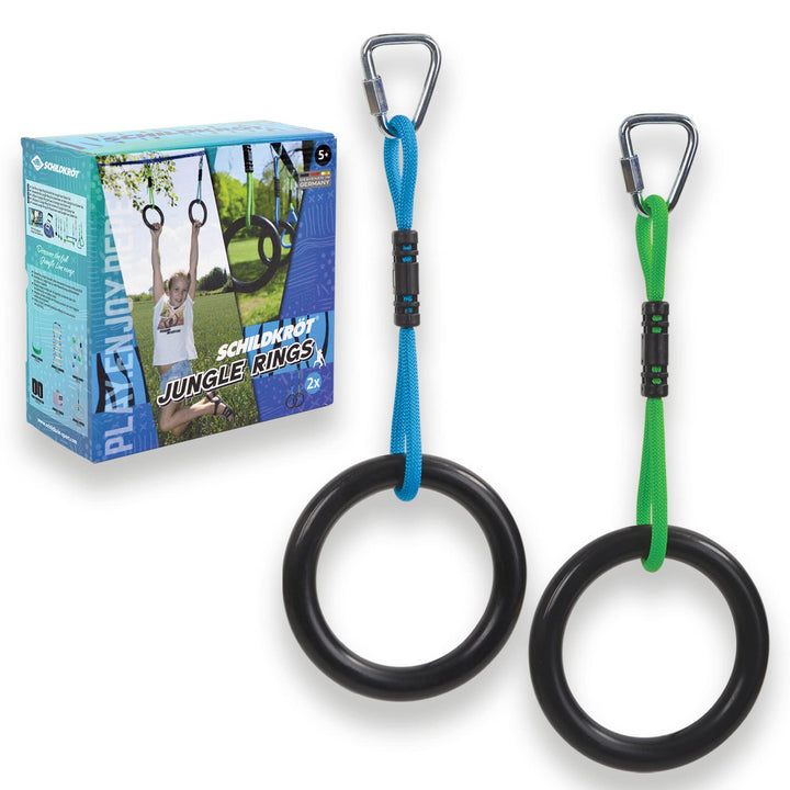 Schildkröt® Jungle Ring Set, Jungle Line Zubehör, 2 Turnringe für Kinder und Erwachsene, Ninja Ringe