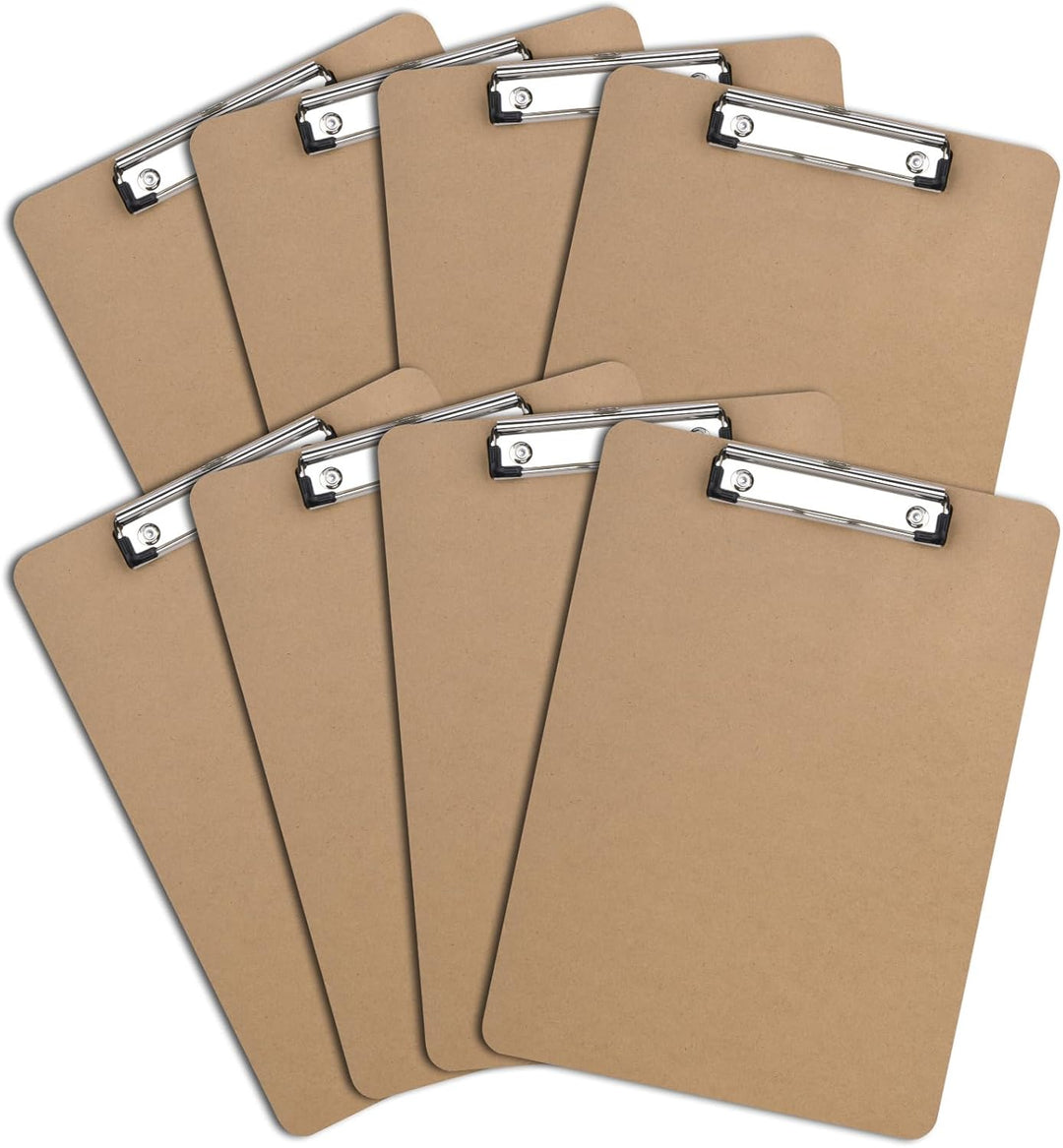 ZCZN Klemmbrett A4, 8 Stück stapelbare Schreibbrett mit Metallklammer, Zwischenablage für Studenten,