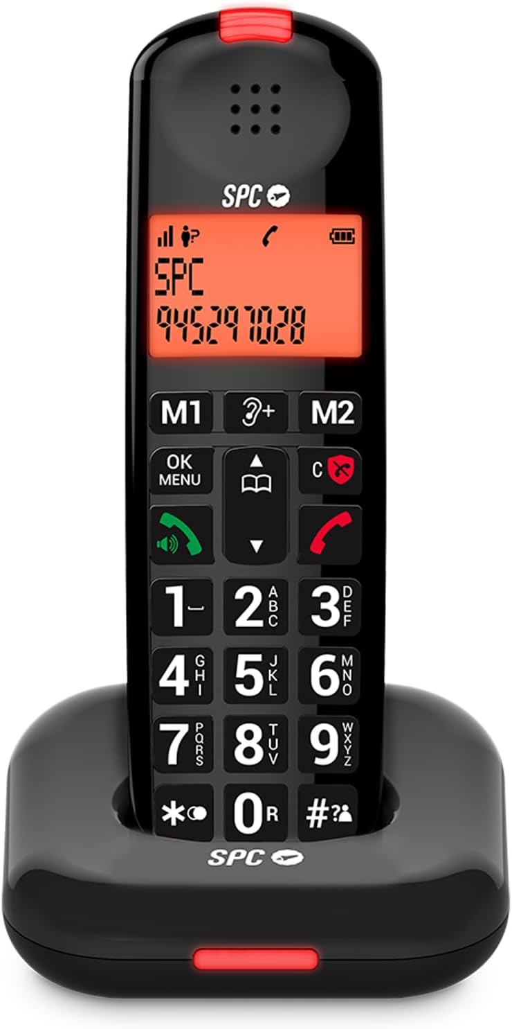 SPC Comfort Kairo - Schnurloses Telefon für Senioren mit grossen Tasten, verstärktem Ton, hörgerätek