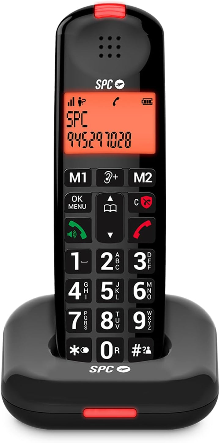SPC Comfort Kairo - Schnurloses Telefon für Senioren mit grossen Tasten, verstärktem Ton, hörgerätek
