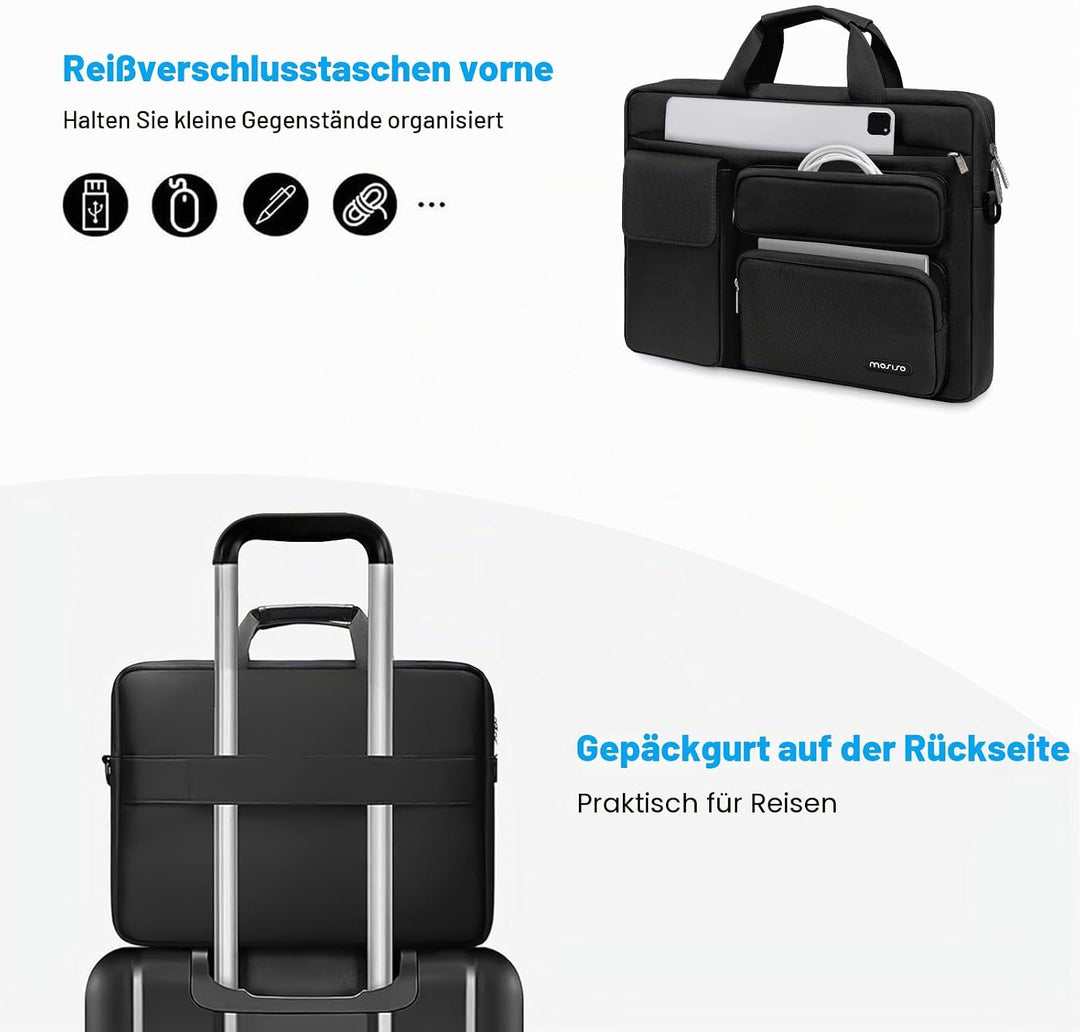 MOSISO Tragbare Umhängetasche mit 2 erhöhten Taschen &amp; 1 Klappe &amp; 1 horizontale Tasche &amp; Griff &amp; Gür