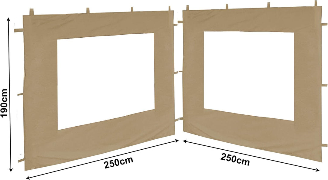 QUICK STAR Set Ersatzdach und 2 Seitenteile für Garten Pavillon 3x3m Sand Antik Pavillondach Ersatzb
