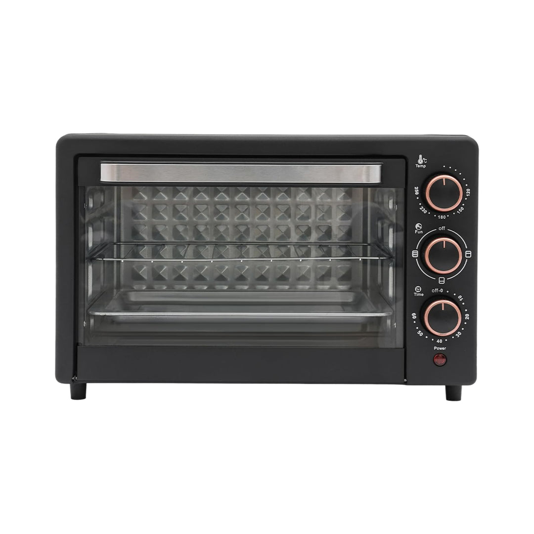 Minibackofen, 22L 1000W Elektrobackofen mit Grillpfanne &amp; Grillrost, Mini backofen Pizzaofen mit Ein