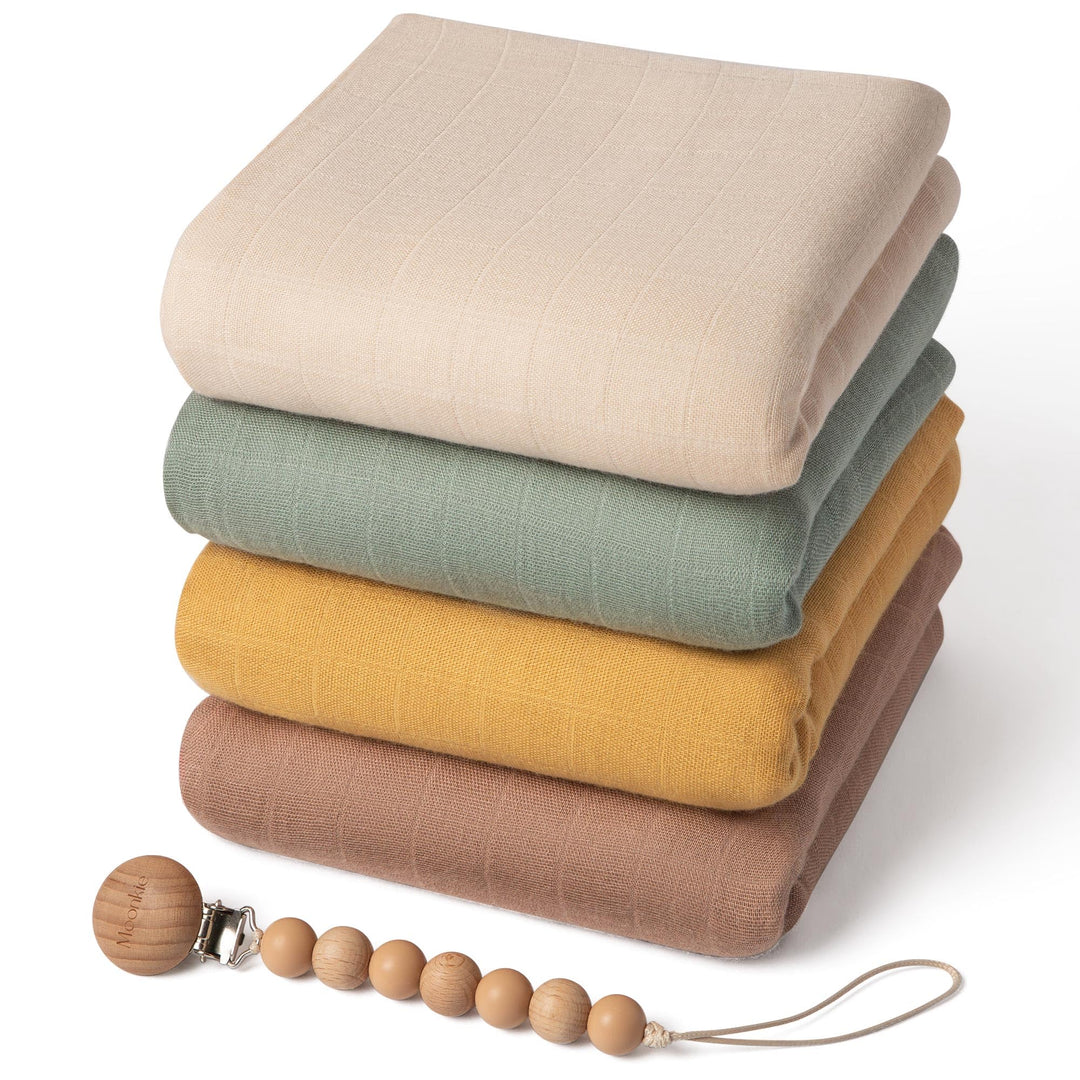 Moonkie Muslin Swaddle Blanket, Essentials Baby Empfangsdecke für Mädchen und Jungen, Säugling tragb