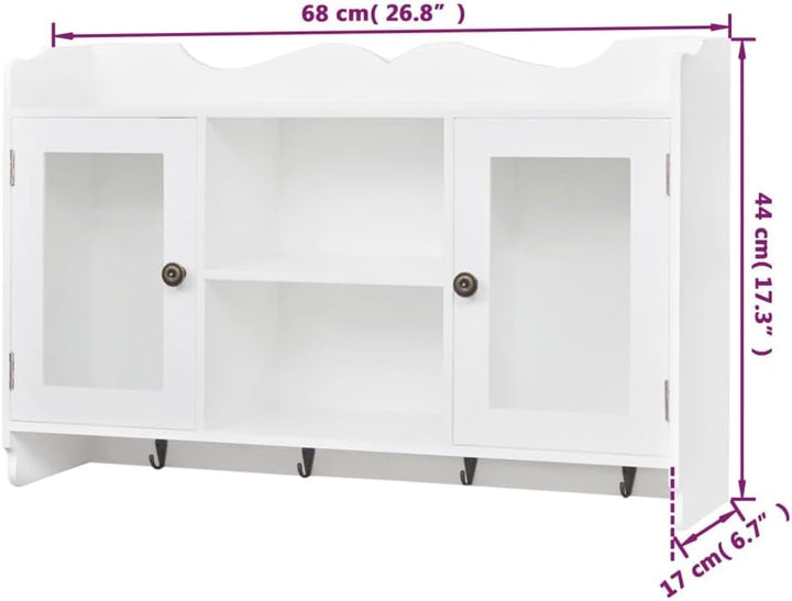 vidaXL Wandschrank Küchenschrank Landhaus Bücher/DVD/Gläser Schrank Regal MDF