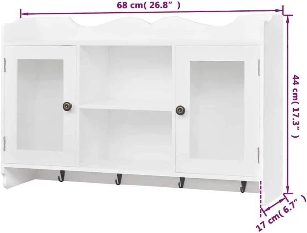 vidaXL Wandschrank Küchenschrank Landhaus Bücher/DVD/Gläser Schrank Regal MDF