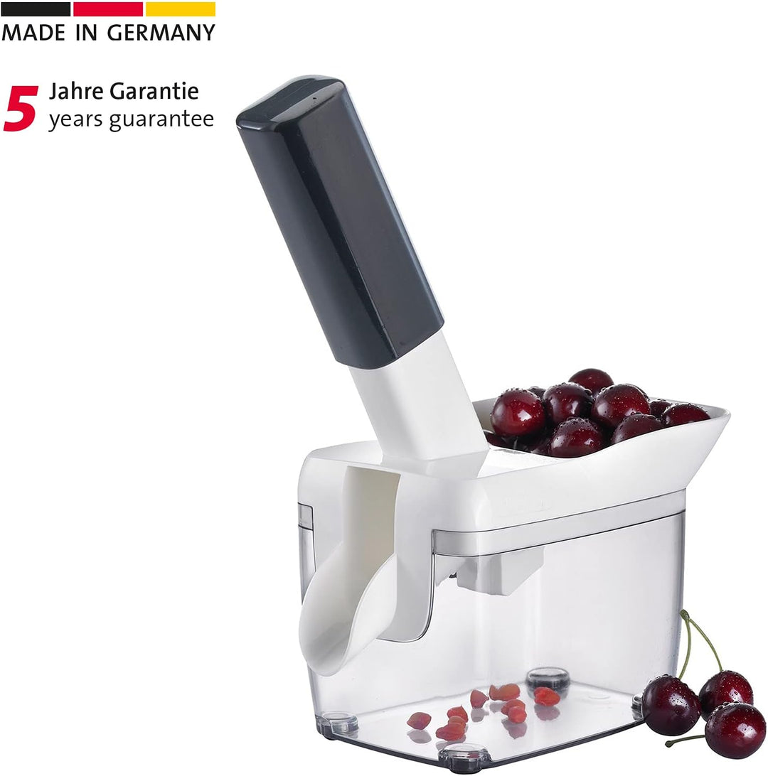 Westmark Kirschentsteiner mit Schütte, Kernkassette und Rezeptheft, Höhe: 30 cm, Rostfreier Edelstah