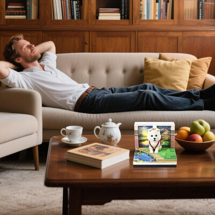 3D-Kalender, 2026, 3D-Schreibtisch-Notizblock, Kunst-Hunde-Skulptur für Urlaub, Schreiben, Heimdekor