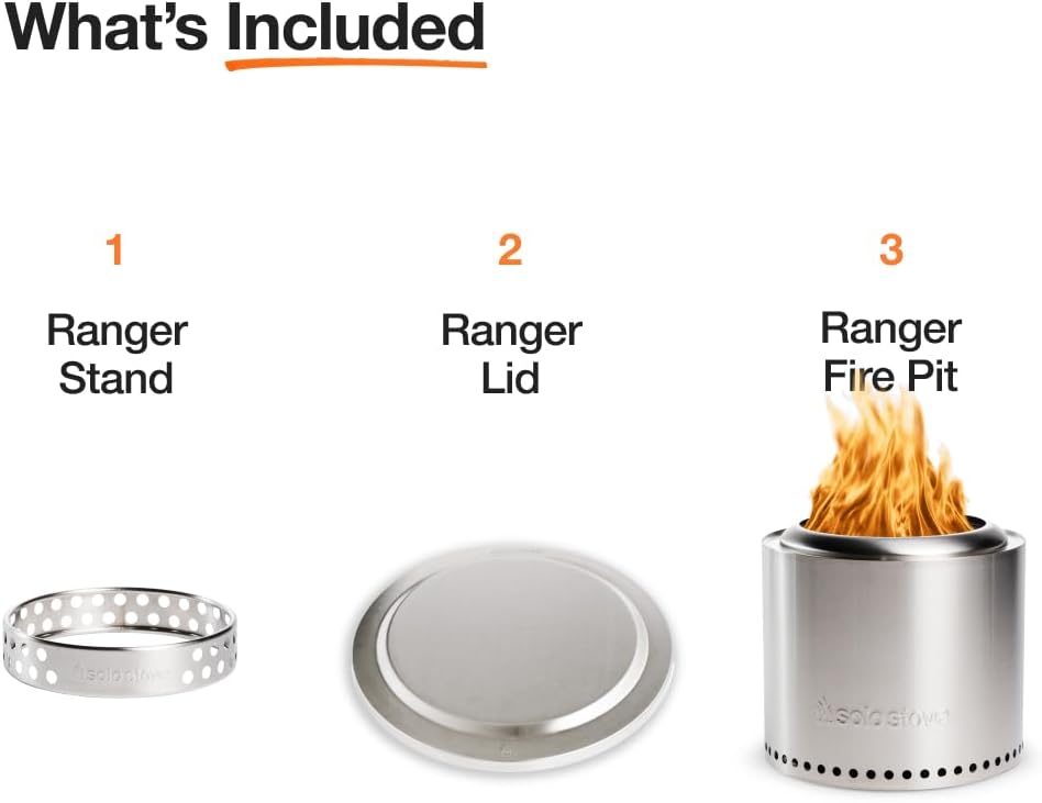 Solo Stove Feuerschale Ranger Essential Set 2.0 | Inkl. Feuerstelle, Standfuss, Deckel, Mobile Feuer