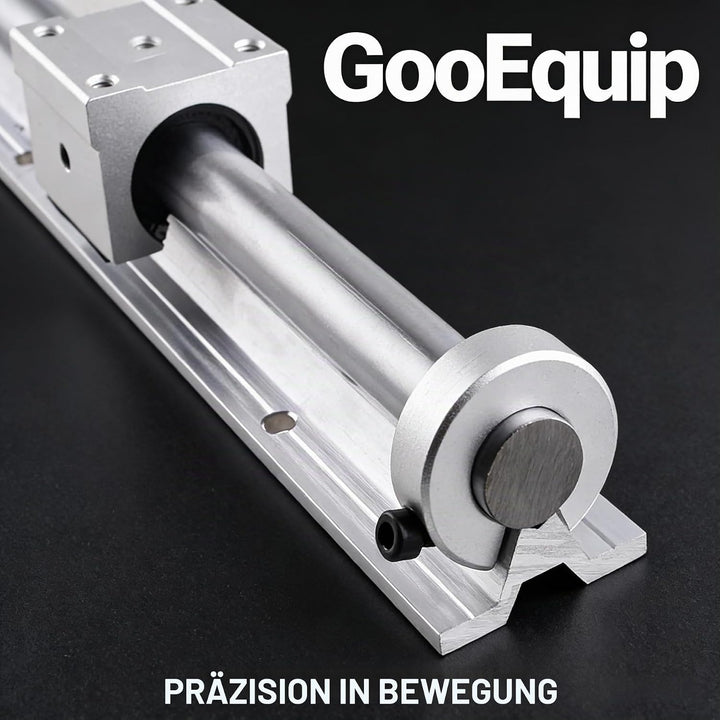 GooEquip Linearführung SBR20 1000mm 2 x Linearschienen und 4 x Lagerblöcke mit SBR20 Schienenstopper