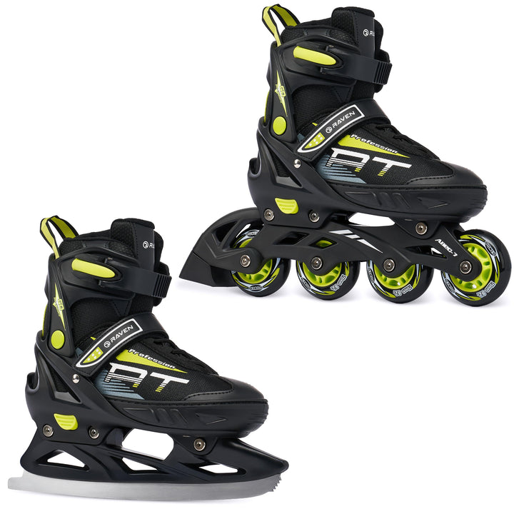 RAVEN Profession Inlineskates Inliner für Kinder und Erwachsene OPTIONAL 2in1 mit Schlittschuhen ver