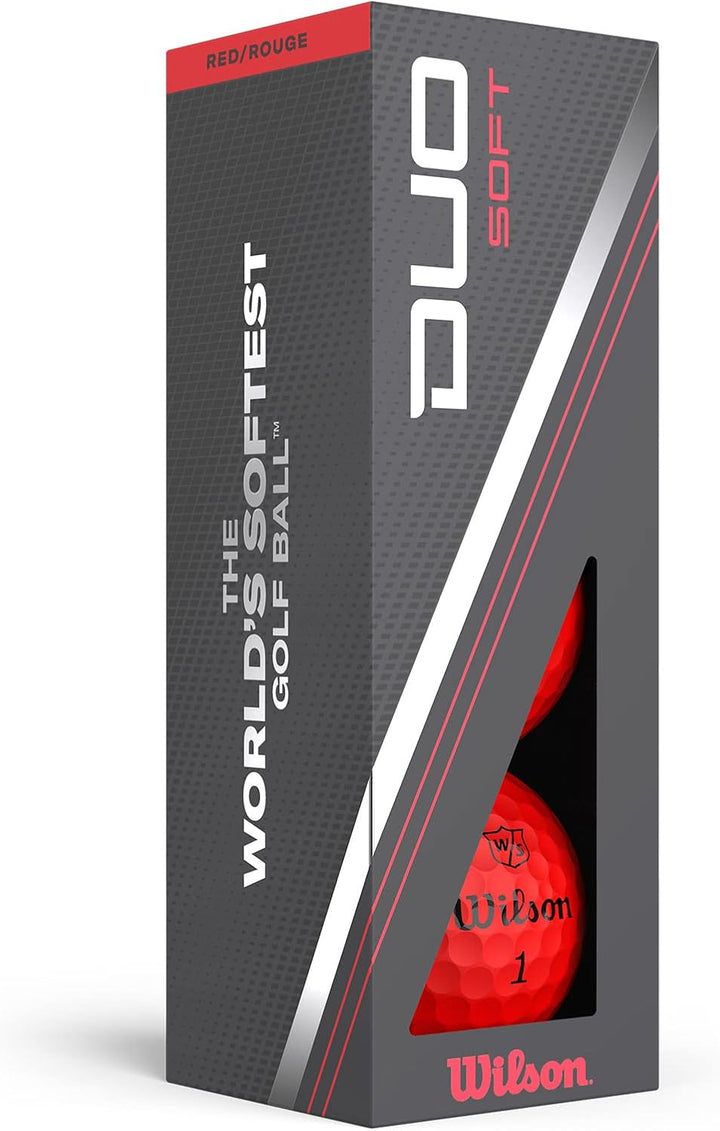 WILSON Staff Duo Golfbälle, weich, 12 Stück Rot/Ausflug, einfarbig (Getaway Solids), Rot/Ausflug, ei