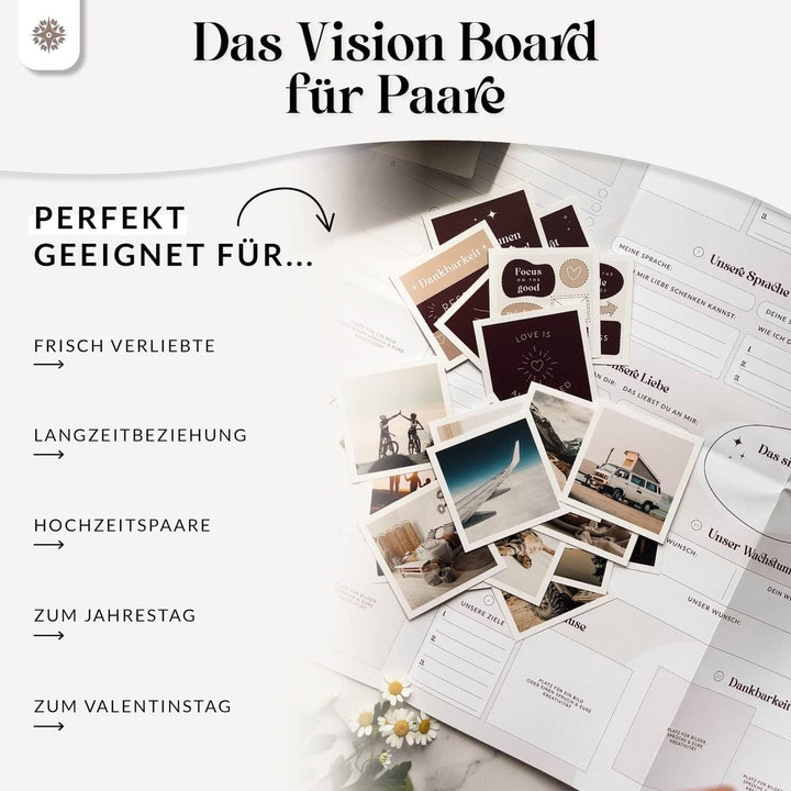 LEBENSKOMPASS Vision Board Set für Paare ”Unsere Zukunft” - DAS ORIGINAL - Bastelt ein gemeinsames V