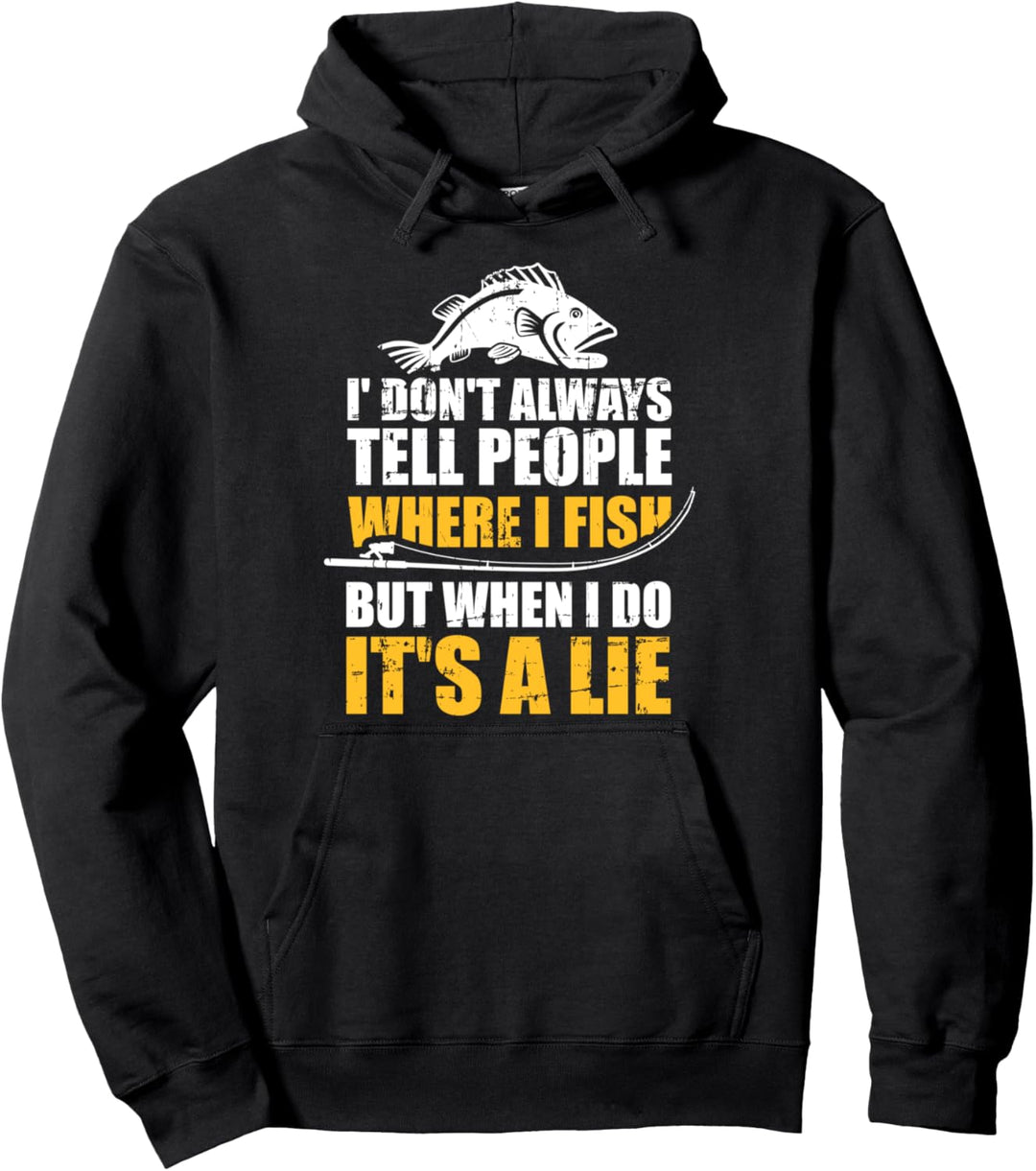 Angeln fishing Lügen Pullover Hoodie