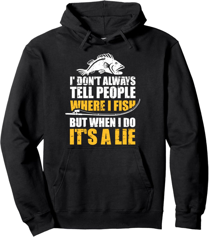Angeln fishing Lügen Pullover Hoodie