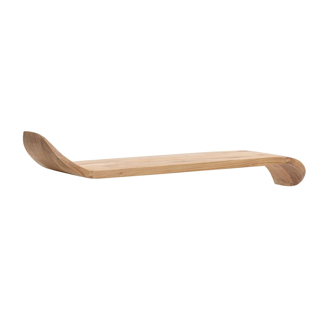 FineBuy Wandregal Mango Massivholz 120cm · Hängeregal mit geschwungenen Enden · Handgefertigtes Rega