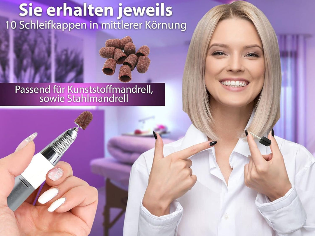Profi Fusspflegegerät Fräser-Set Elektrischer Nagelfräser für die Hornhautentfernung mit Diamantschl