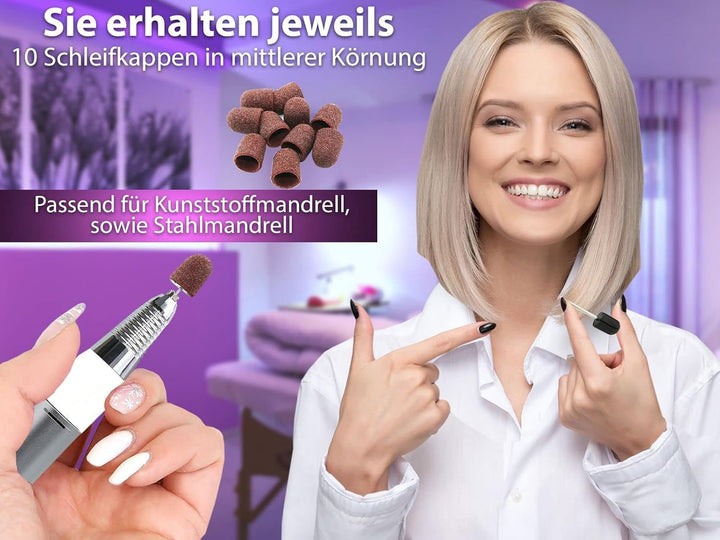 Profi Fusspflegegerät Fräser-Set Elektrischer Nagelfräser für die Hornhautentfernung mit Diamantschl
