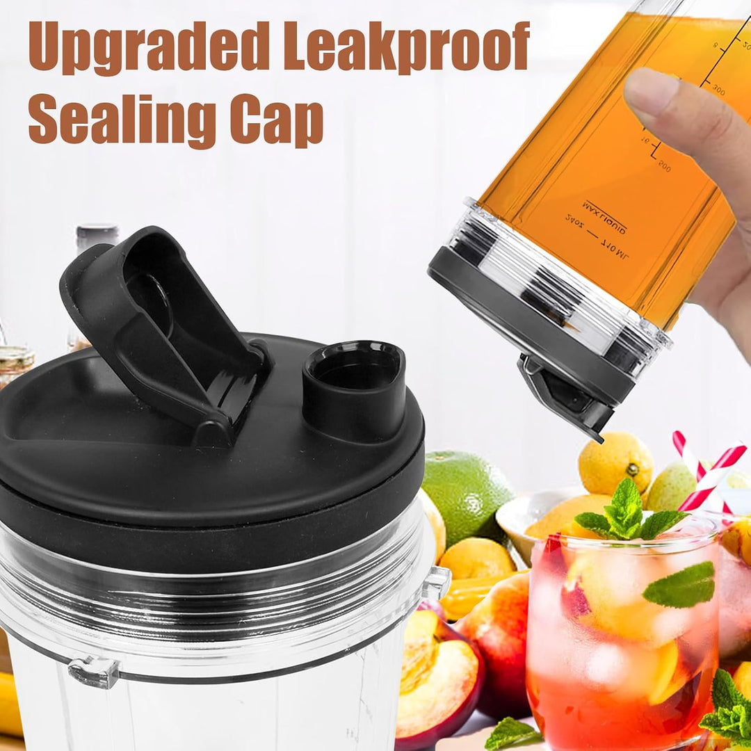 Ersatzbecher kompatibel mit Ninja Auto-iQ Blender – 18oz & 24oz Smoothie Cups mit Deckel – Passend f