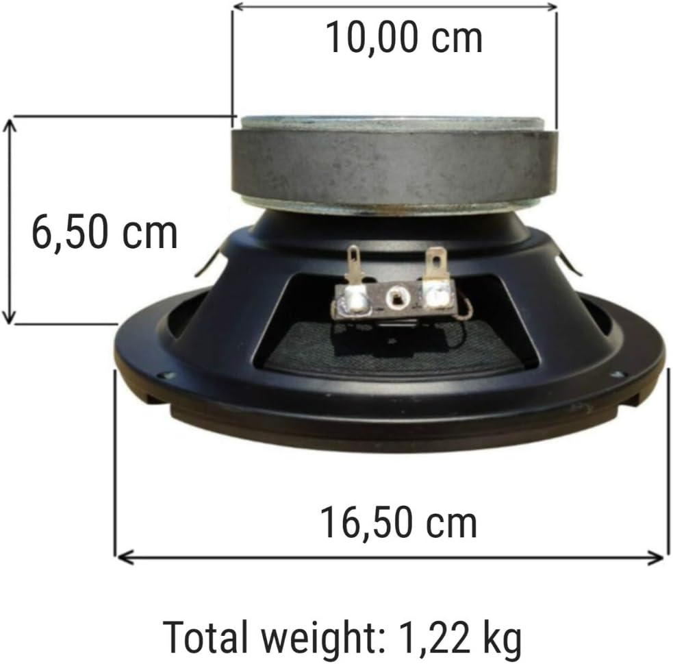 1 WOOFER MASTER AUDIO MA16W/4 MA 16W/4 Professional 16,50 cm 165 mm 6,5" 150 watt rms und 300 watt m