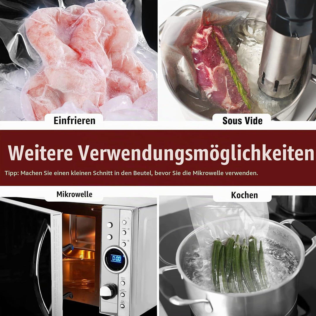 Fitge Vakuumierbeutel 170µm 20x30cm 120 Beutel für alle Vakuumiergeräte Vakuumbeutel für Lebensmitte