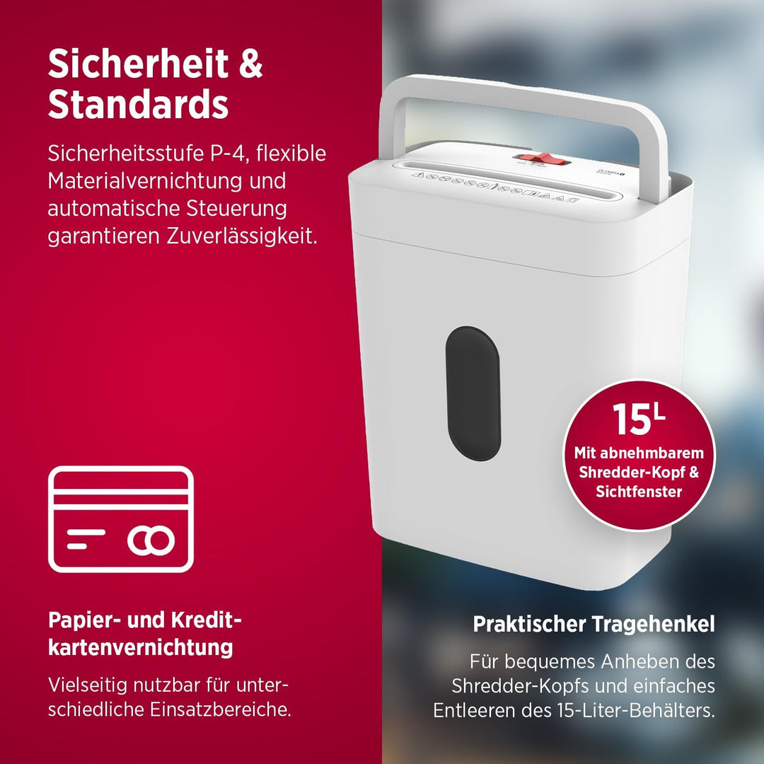 OLYMPIA PS 53 CC Pro Aktenvernichter weiss | Papierschredder für Home Office & Büro | Schredder Akte