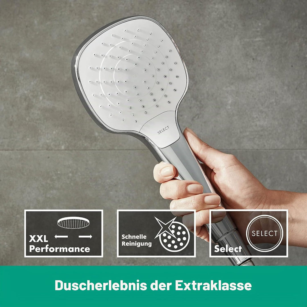 hansgrohe Croma Select E Thermostatset (0,90 m, 3x Strahlarten) Weiss/Chrom 0,90m Set, 0,90m Set
