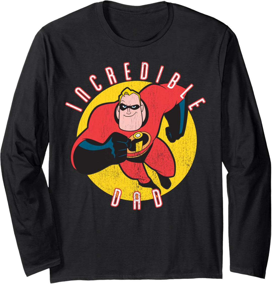 Disney Pixar Bob Incredible Dad Poster Langarmshirt