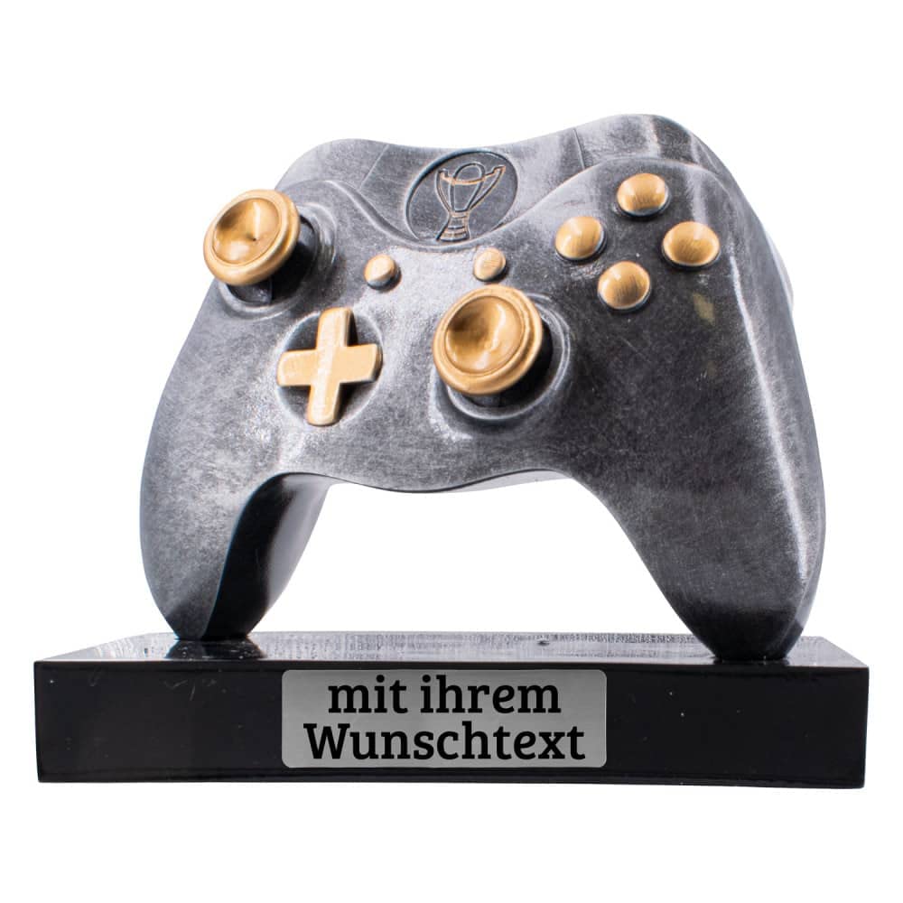 Deitert Esports Pokal mit Gravur, Maus Gaming Controller mit Wunschtext, Gamer Deko, Trophäe mit Gam