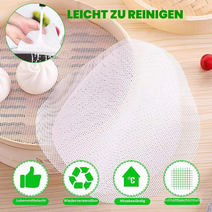 10 Stück Silikon Dehydrator Blätter, Runde Dehydrator Matten mit 1 Stück Küchenzange für Trocknen Vo