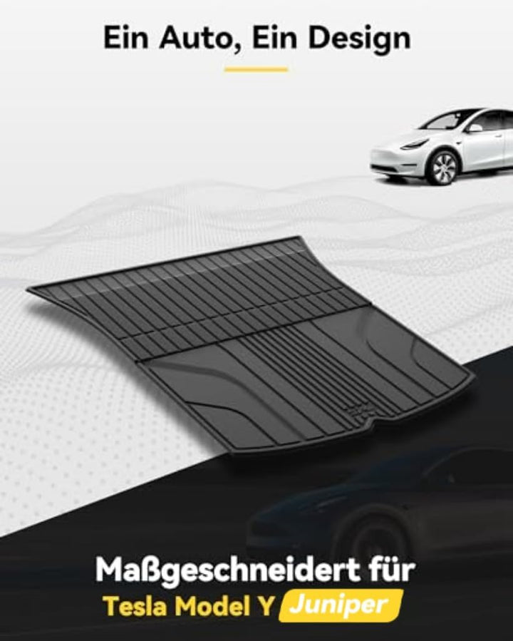 3W Kofferraumwanne für Tesla Model Y 2020-2024 und Neu 2025-2026 Juniper, TPE Allwetter Massgeschnei