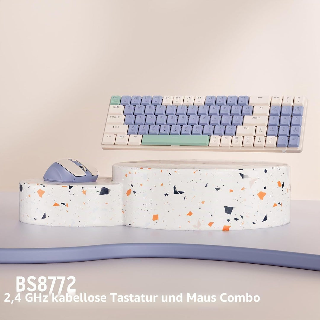 Redragon BS135 Kabellose Tastatur- und Mauskombination, 75% 78 Tasten, 2,4 GHz Tastatur mit niedrige