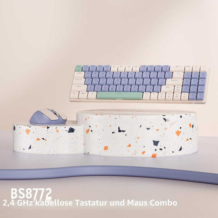 Redragon BS135 Kabellose Tastatur- und Mauskombination, 75% 78 Tasten, 2,4 GHz Tastatur mit niedrige