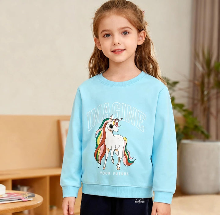 Codkkre Sweatshirt Mädchen Pullover für Kinder Süss Cartoon Sweater Mädchen Langarmshirts aus Baumwo