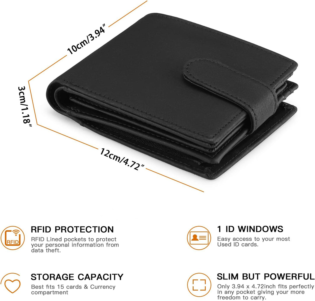 GAEKEAO Geldbörsen Herren Geldbeutel Portmonee mit Münzfach & RFID Schutz Wallet, Kartenetui Karten