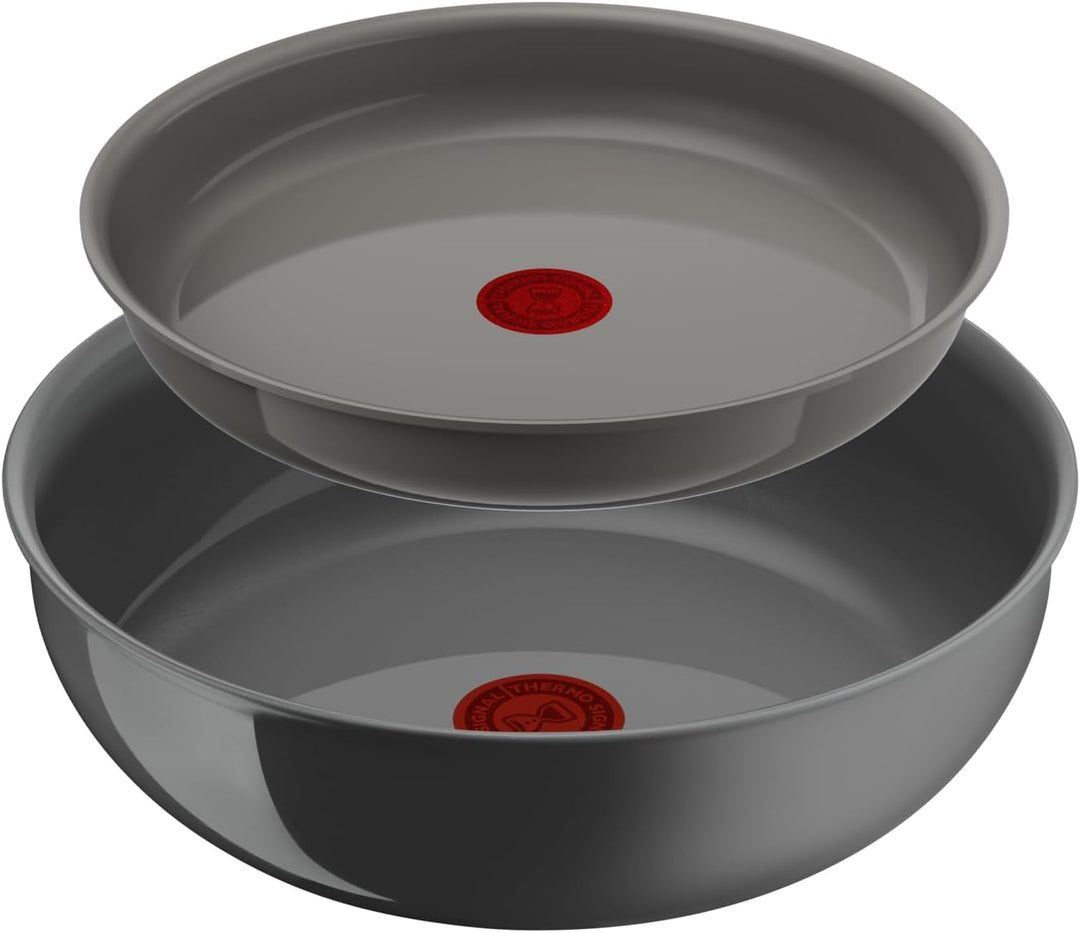 Lagostina Ingenio Vivissima, Set Pfanne 24 cm und Wok 26 cm aus Keramik, antihaftbeschichtet, mit ab