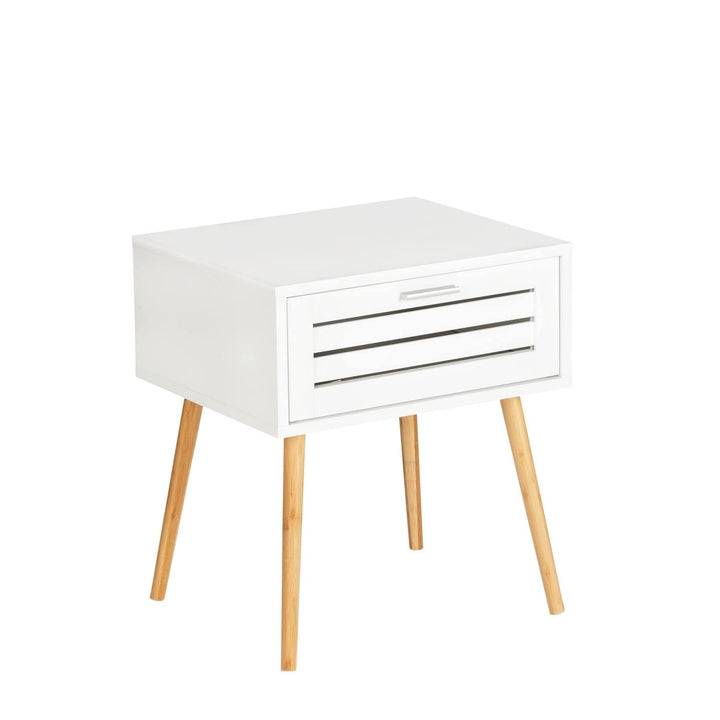 WENKO Beistelltisch Finja mit Schublade, moderner Couchtisch im Scandi Chic, Nachttisch aus hochwert