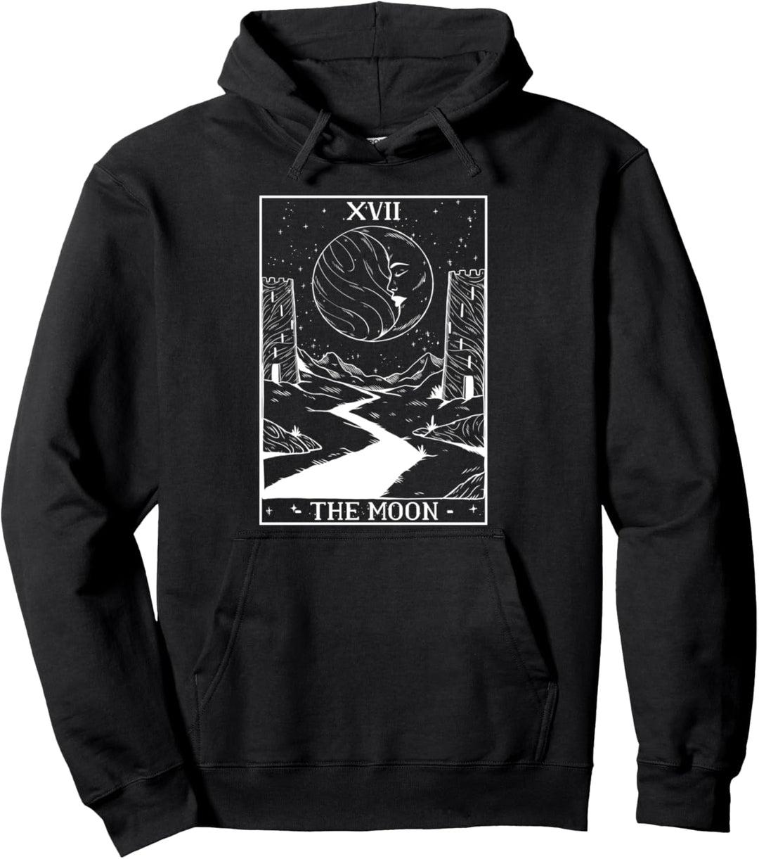 Tarot Karte Der Mond Hexe Wahrsagerin Wicca Goth Pullover Hoodie