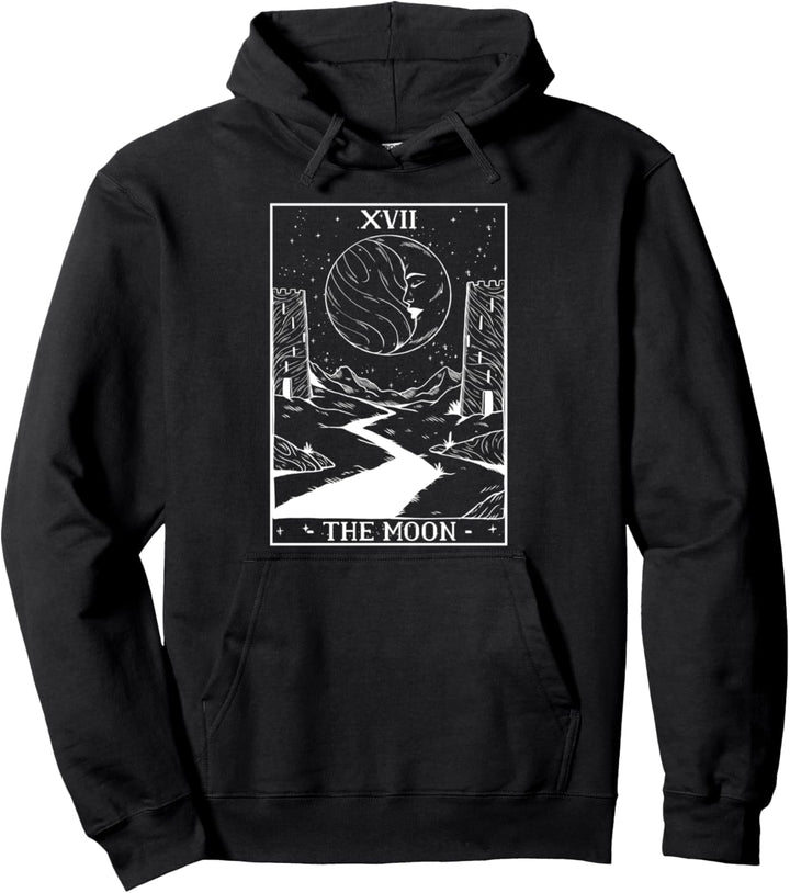Tarot Karte Der Mond Hexe Wahrsagerin Wicca Goth Pullover Hoodie