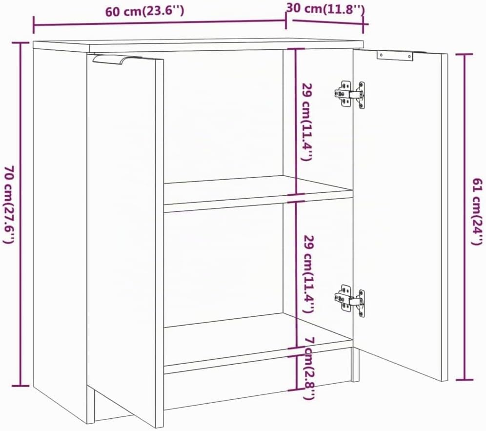 vidaXL Sideboard Kommode Anrichte Schrank Beistellschrank Mehrzweckschrank Standschrank Wohnzimmer F