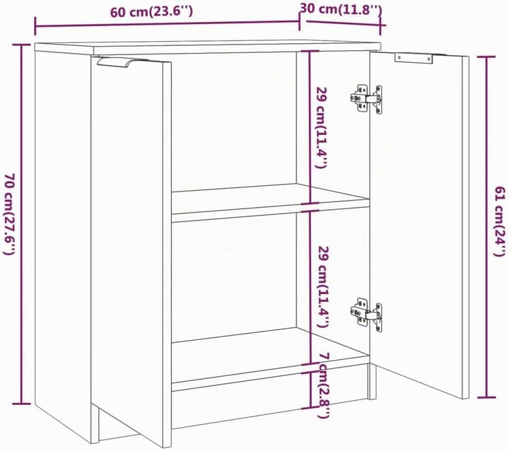 vidaXL Sideboard Kommode Anrichte Schrank Beistellschrank Mehrzweckschrank Standschrank Wohnzimmer F