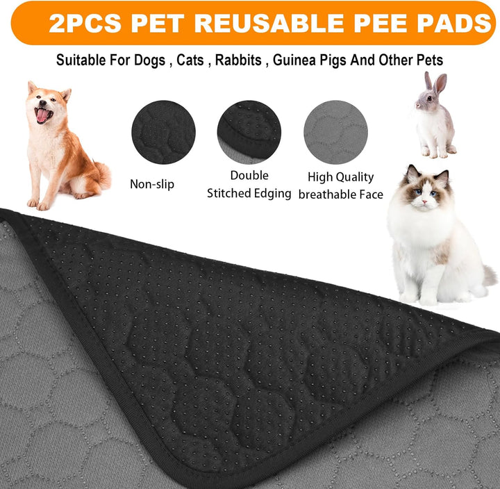 2 Stück waschbare Hunde Pee Pads wasserdichte Wiederverwendbare Pet Training Pads grosser Absorption