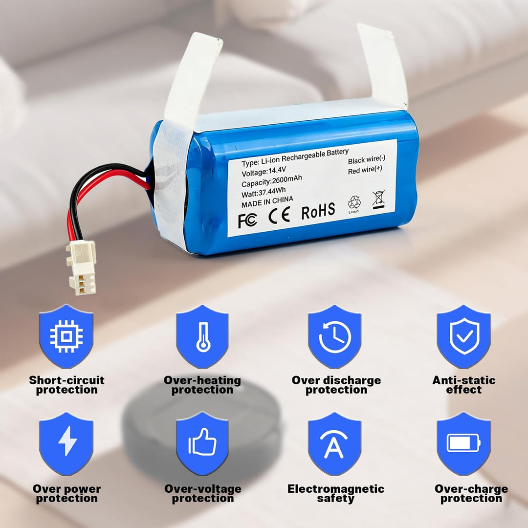 2600mAh 14.4V Ersatzakku für Eufy RoboVac G10 G20 G30 G35 G40 Hybrid, für RoboVac 11 11S 11S MAX 12