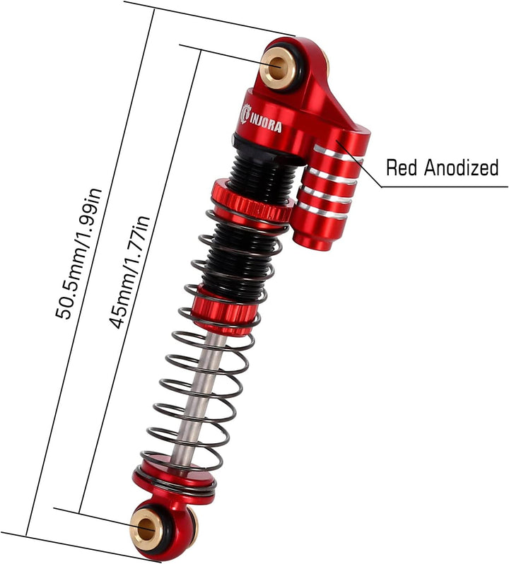 INJORA 45mm Aluminium Gewinde Tele Stossdämpfer Öl Dämpfer für 1/24 RC Crawler FMS FCX24 FCX18 Upgra