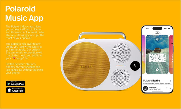 Polaroid P4 Music Player (Yellow) – Powerful Large Room Wireless Bluetooth Speaker Rechargeable with